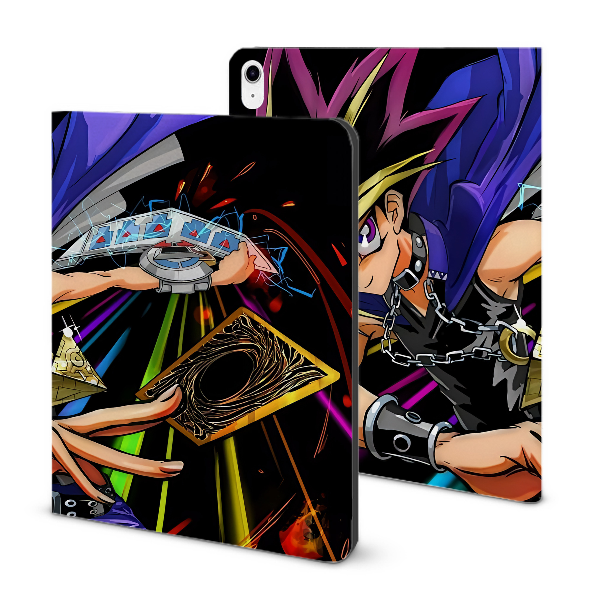 （画像用） 遊☆戯☆王 Yu-Gi-Oh! IPad ケース ブック型 PUレザー TPU 耐衝撃 軽量 薄型 ペン収納なし 全面保護 IPad 各モデル対応